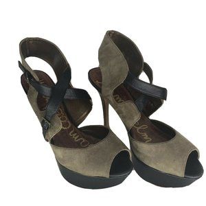 Sam Edelman Noura Sage Suede Black Leather 9M